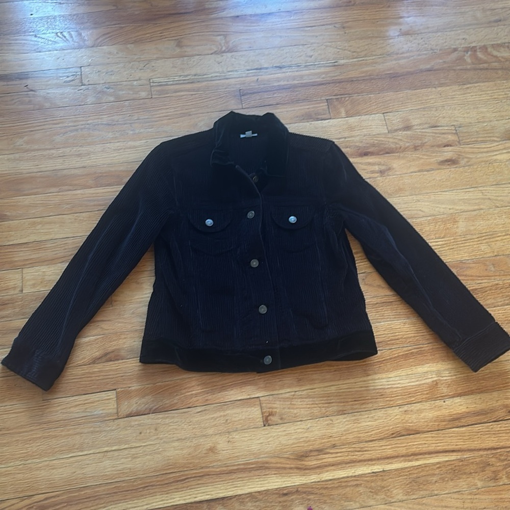 J. Jill Black Corduroy Button-Up Jacket